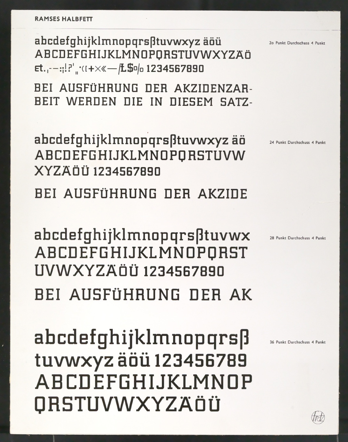 Montierte Kontaktabzüge Ramses für Uhertype Prospekt — Blatt 1