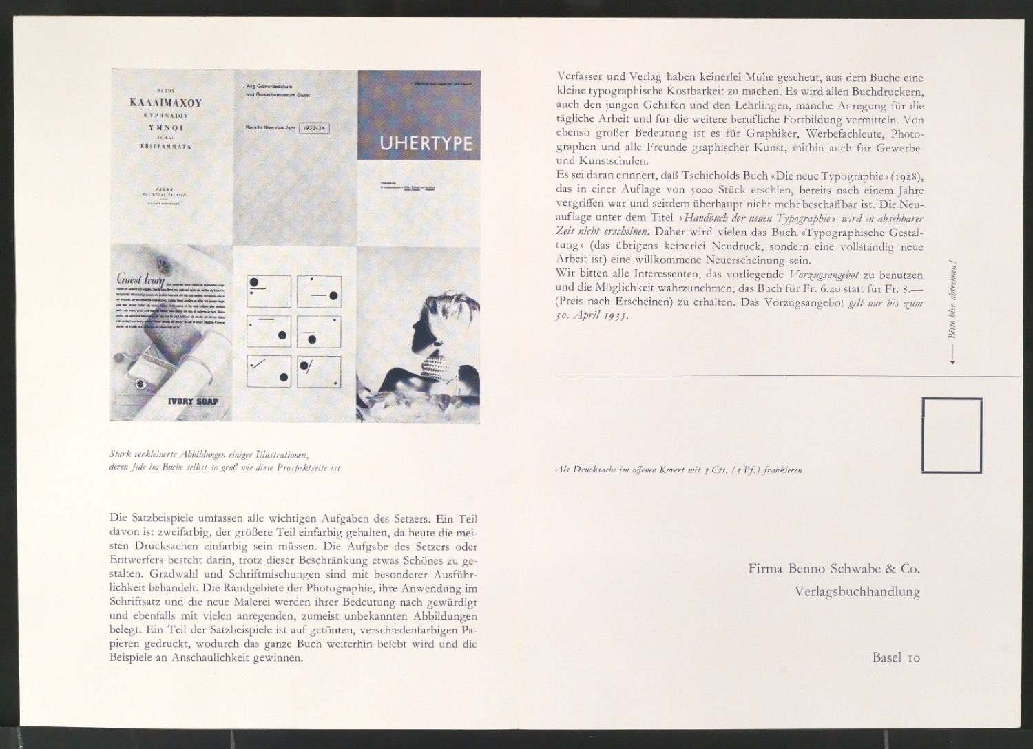 Probedrucke von Bestellscheinen für Typographische Gestaltung — Blatt 6