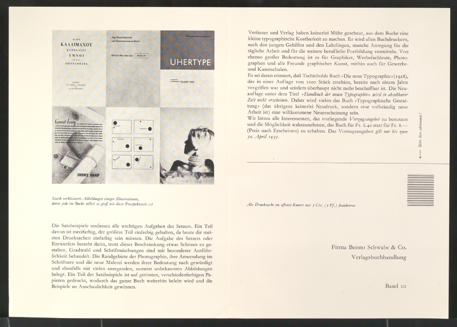 Probedrucke von Bestellscheinen für Typographische Gestaltung — Blatt 9