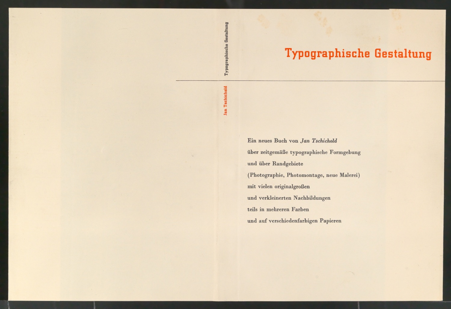 Probedruck von Schutzumschlag für Typographische Gestaltung — Blatt 3