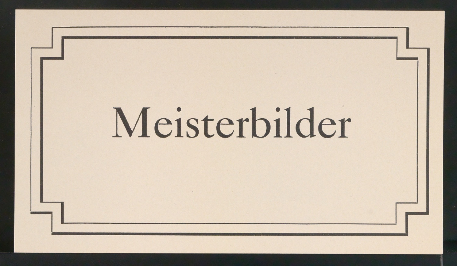 Akzidenz Meisterbilder — Blatt 1