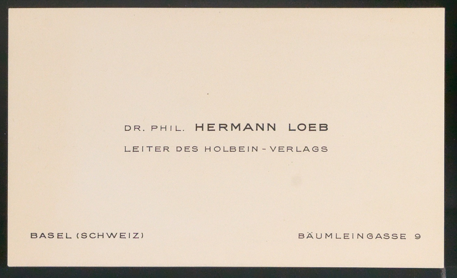Visitenkarten für Hermann Loeb — Blatt 1