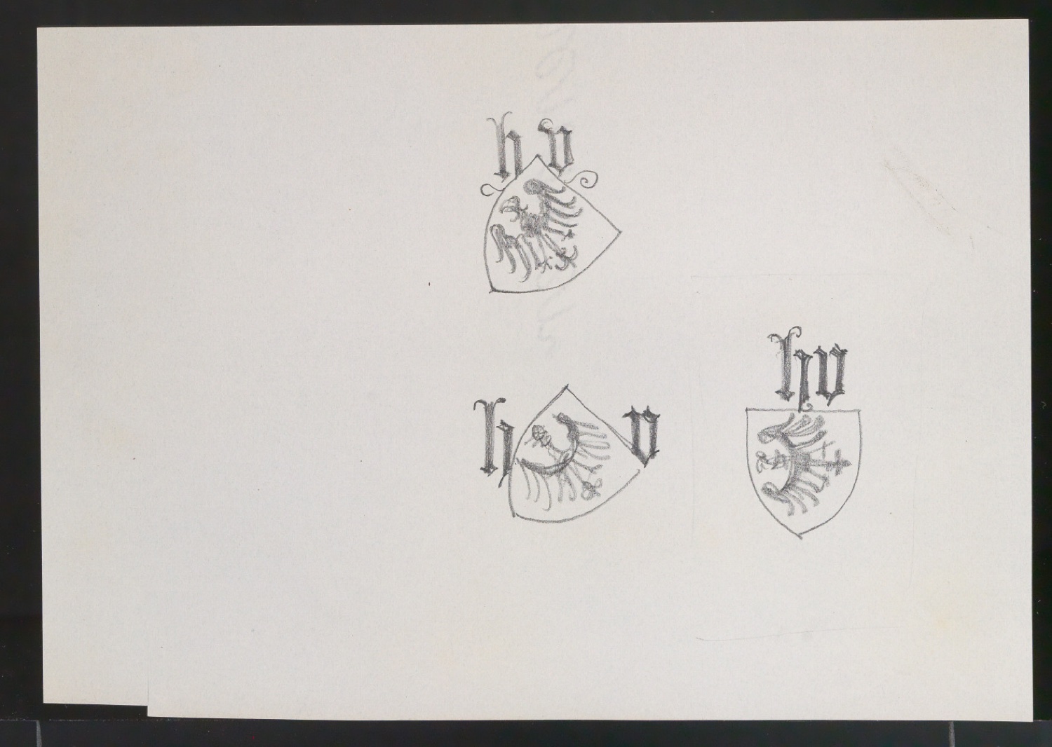Skizzenentwürfe von Verlegermarke für Holbein Verlag — Blatt 1