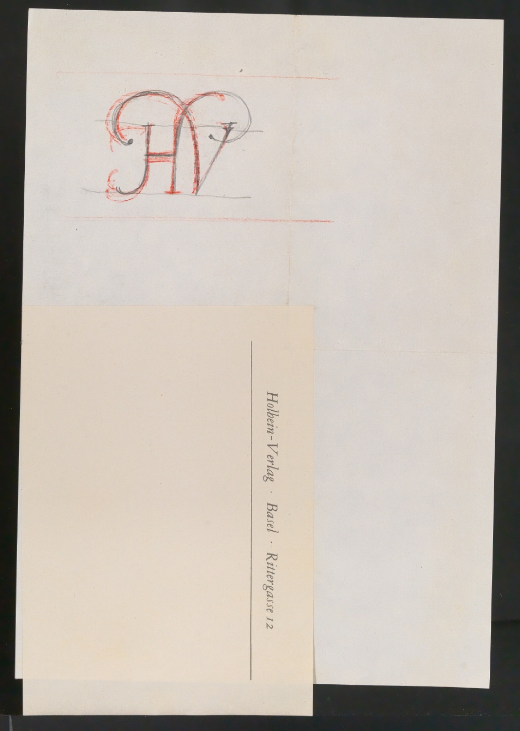 Skizzenentwürfe von Verlegermarke für Holbein Verlag — Blatt 13