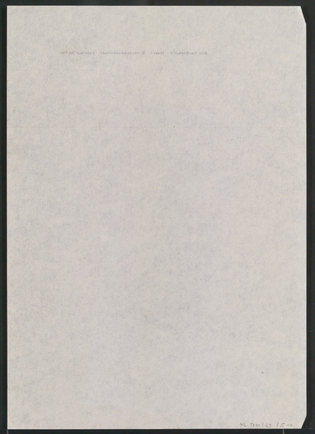Briefbogen für Jan Tschichold, Steinenvorstadt 9 — Blatt 2
