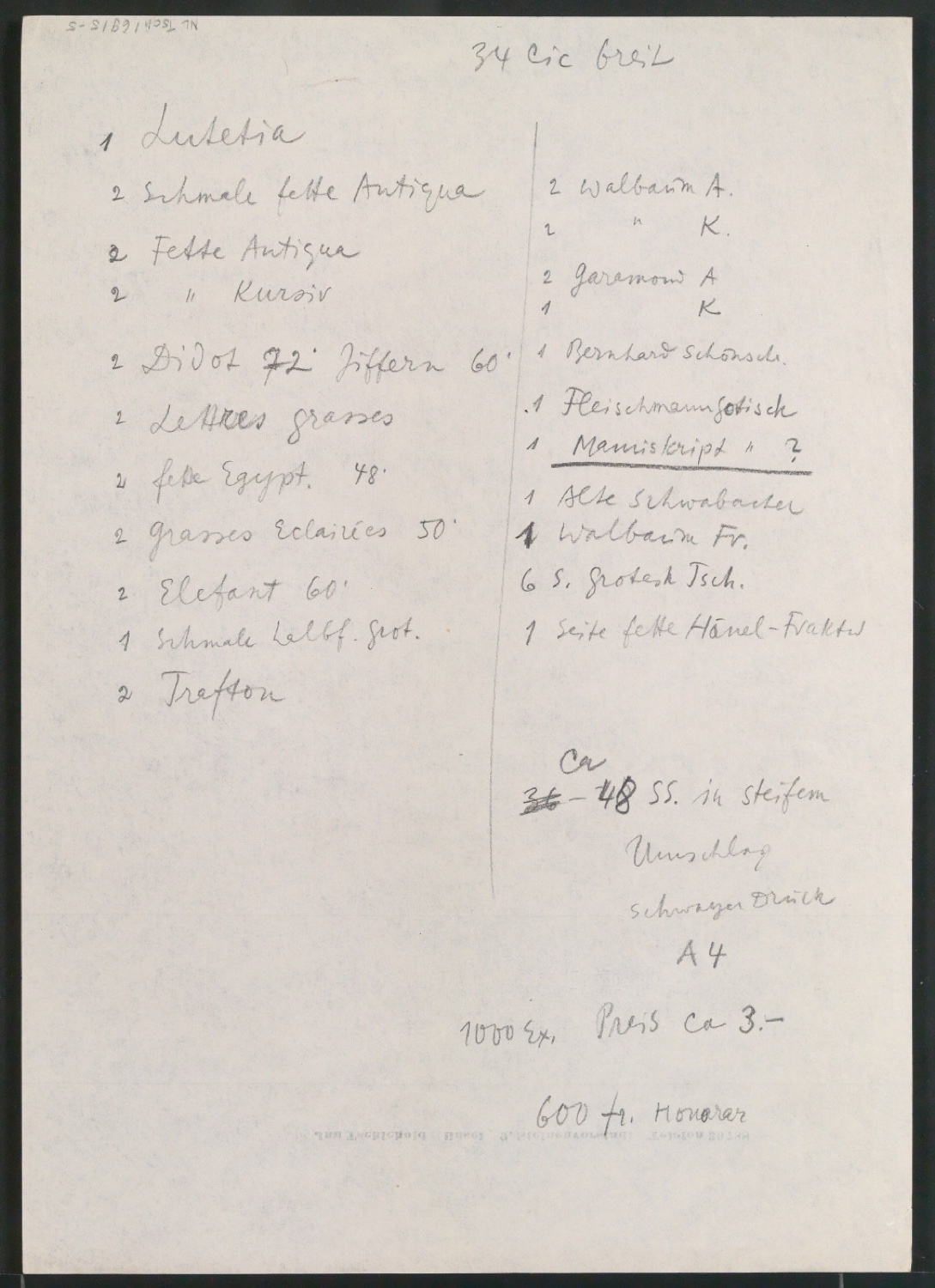 Briefbogen für Jan Tschichold, Steinenvorstadt 9 — Blatt 4