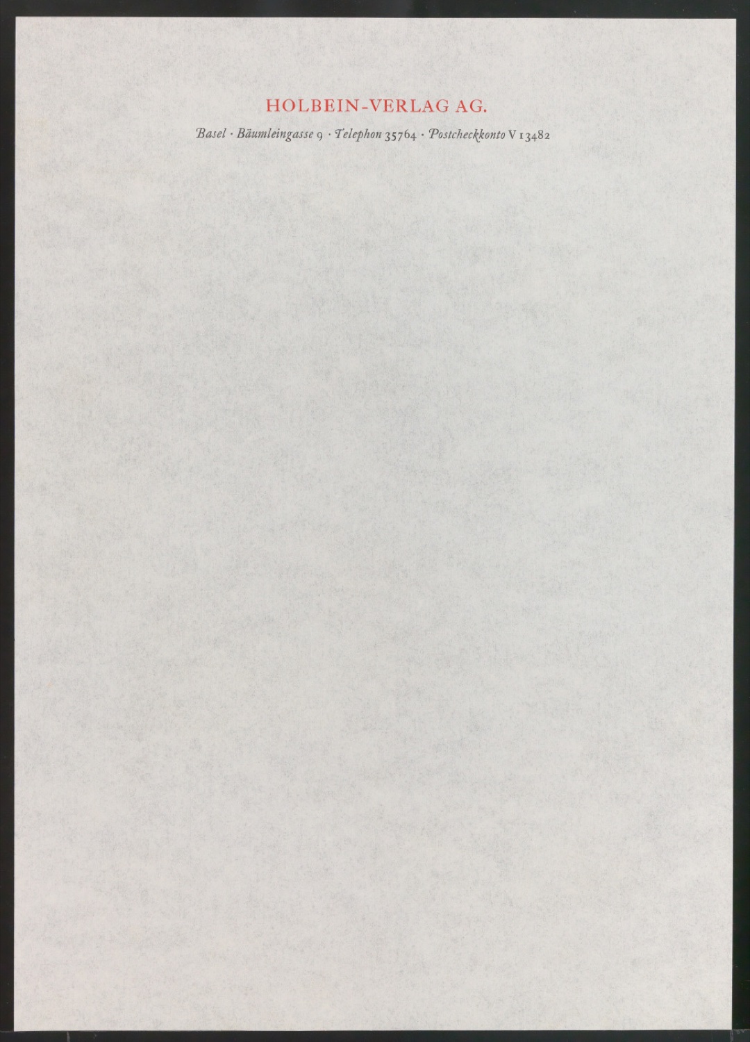 Probedrucke von Briefbögen für den Holbein-Verlag — Blatt 1