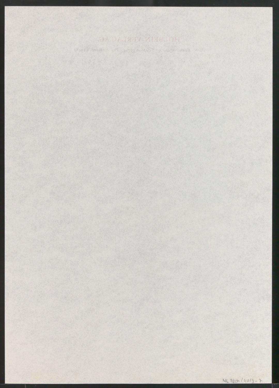 Probedrucke von Briefbögen für den Holbein-Verlag — Blatt 4