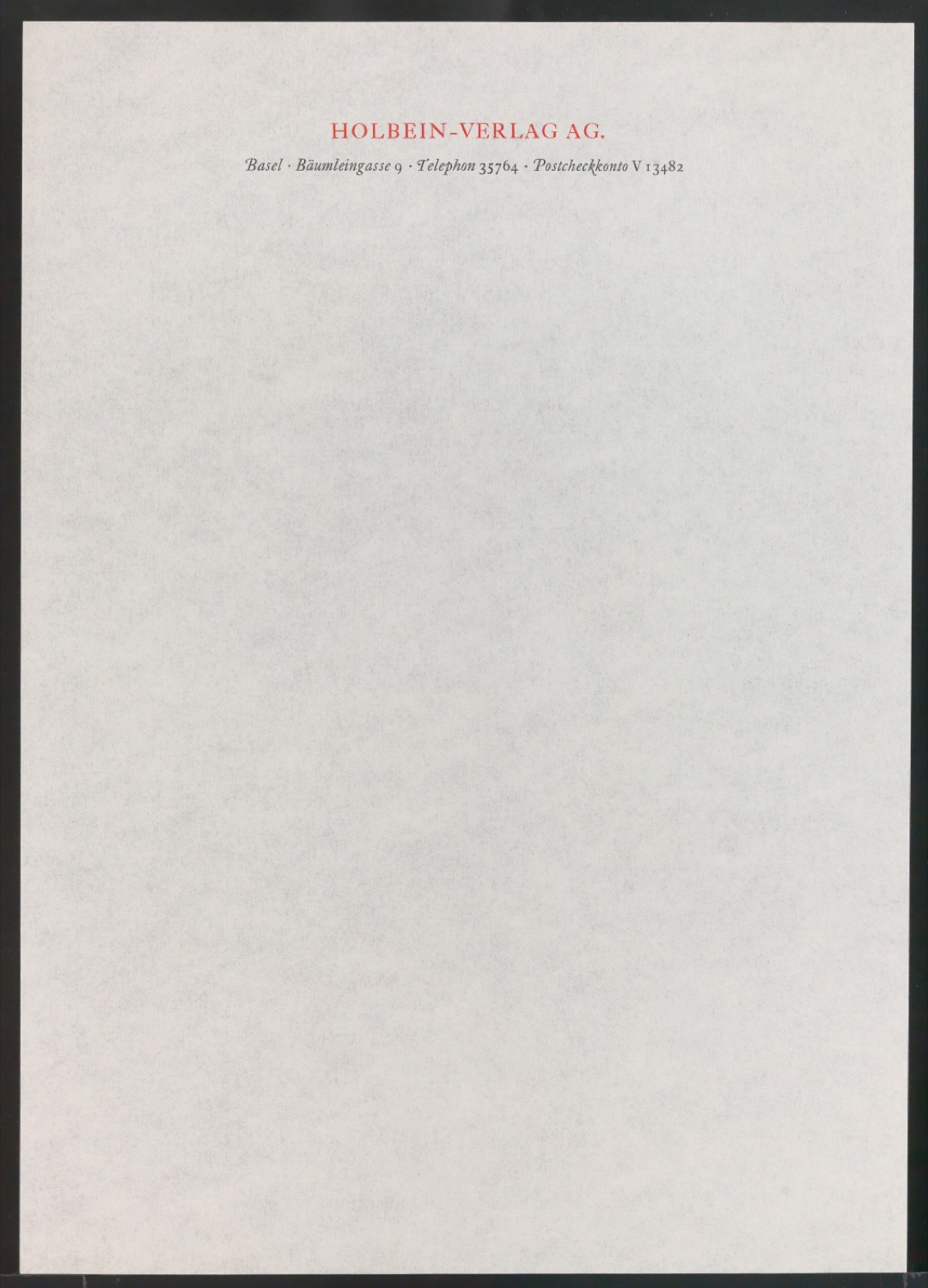 Probedrucke von Briefbögen für den Holbein-Verlag — Blatt 5
