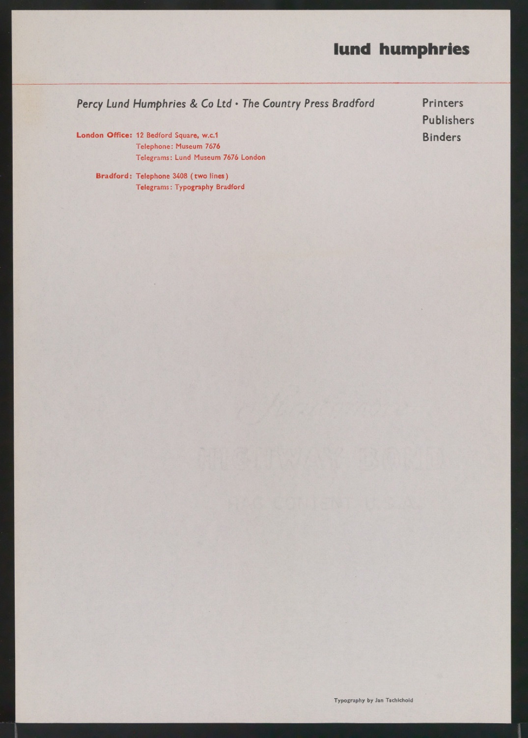 Briefbögen und Briefumschlag für Lund Humphries & Co Ltd — Blatt 5