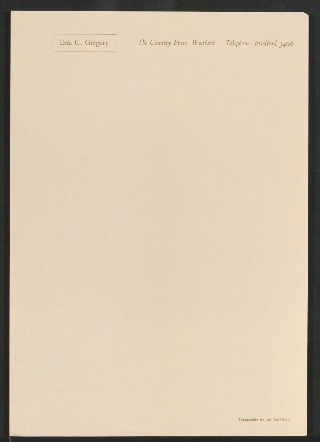 Briefbogen für Eric C. Gregory — Blatt 3