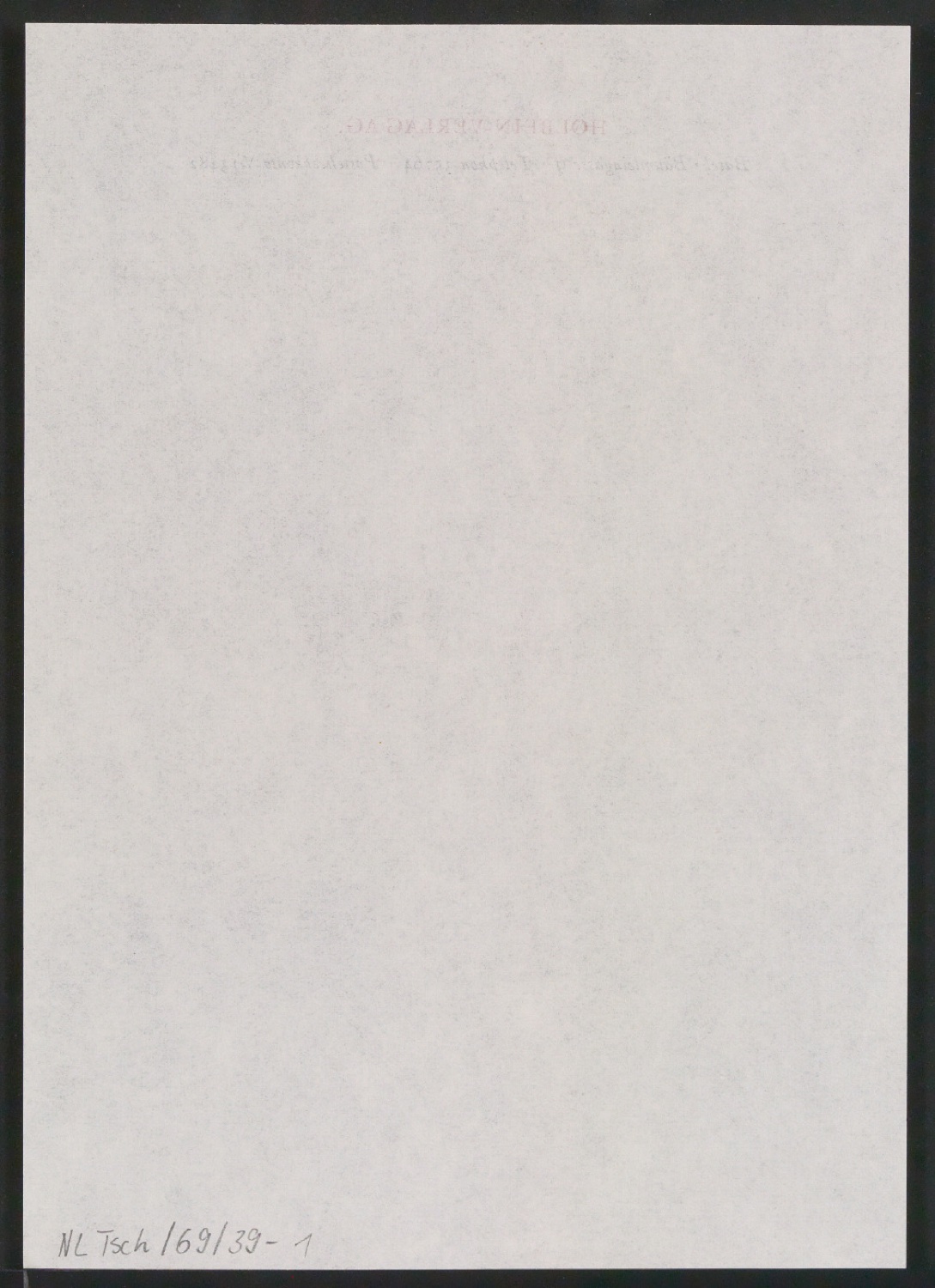 Briefbogen für Holbein-Verlag AG — Blatt 2