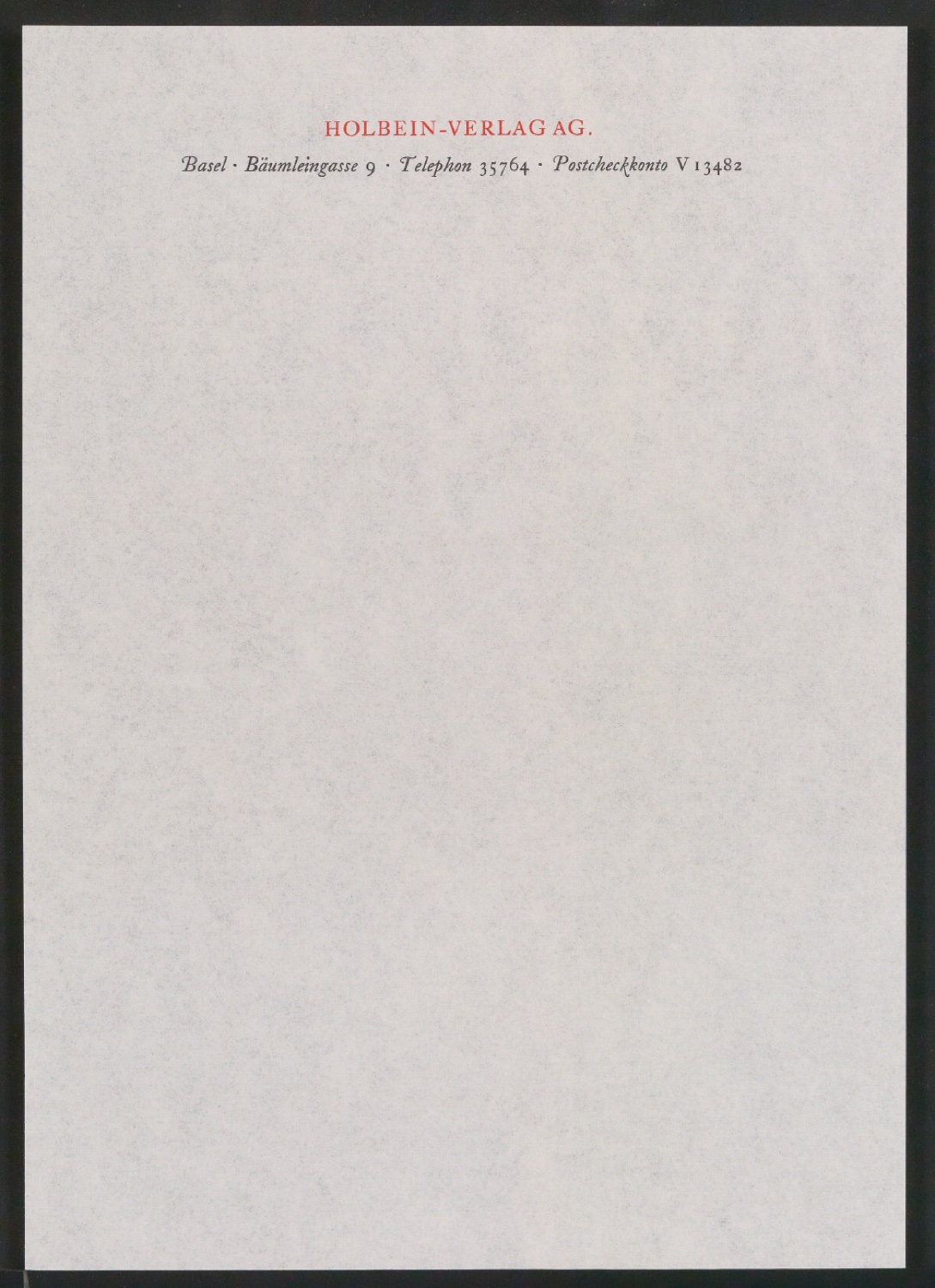 Briefbogen für Holbein-Verlag AG — Blatt 3