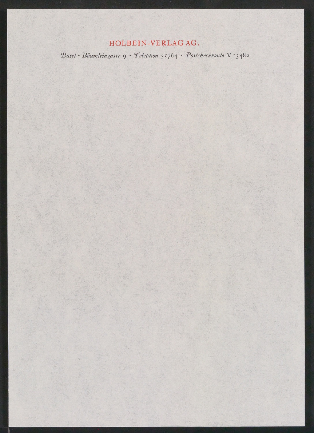 Briefbogen für Holbein-Verlag AG — Blatt 5