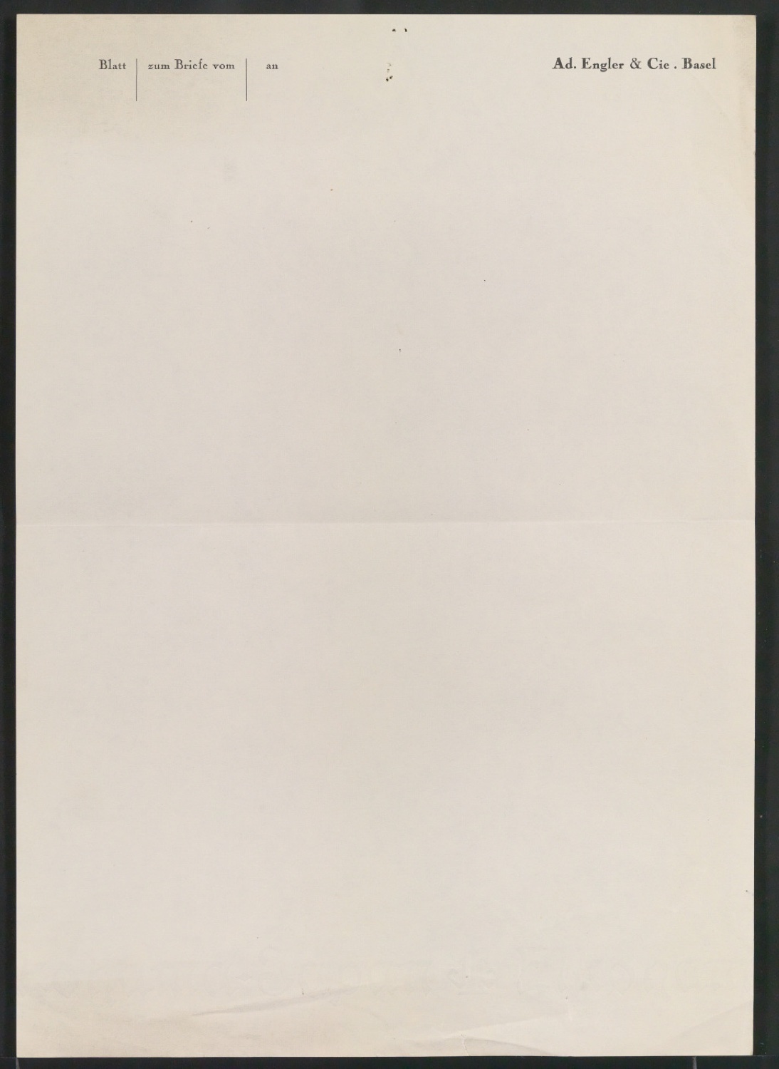 Briefbogen, Rechnungsvordruck und Briefumschläge für Ad. Engler & Cie — Blatt 11