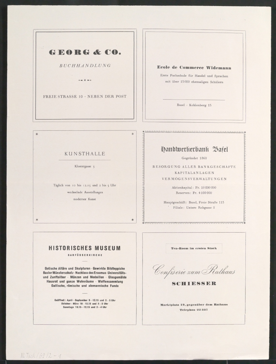 Entwürfe und Probedrucke vom Corporate Design für den Schweizerischen Werkbund, Ortsgruppe Basel — Blatt 2