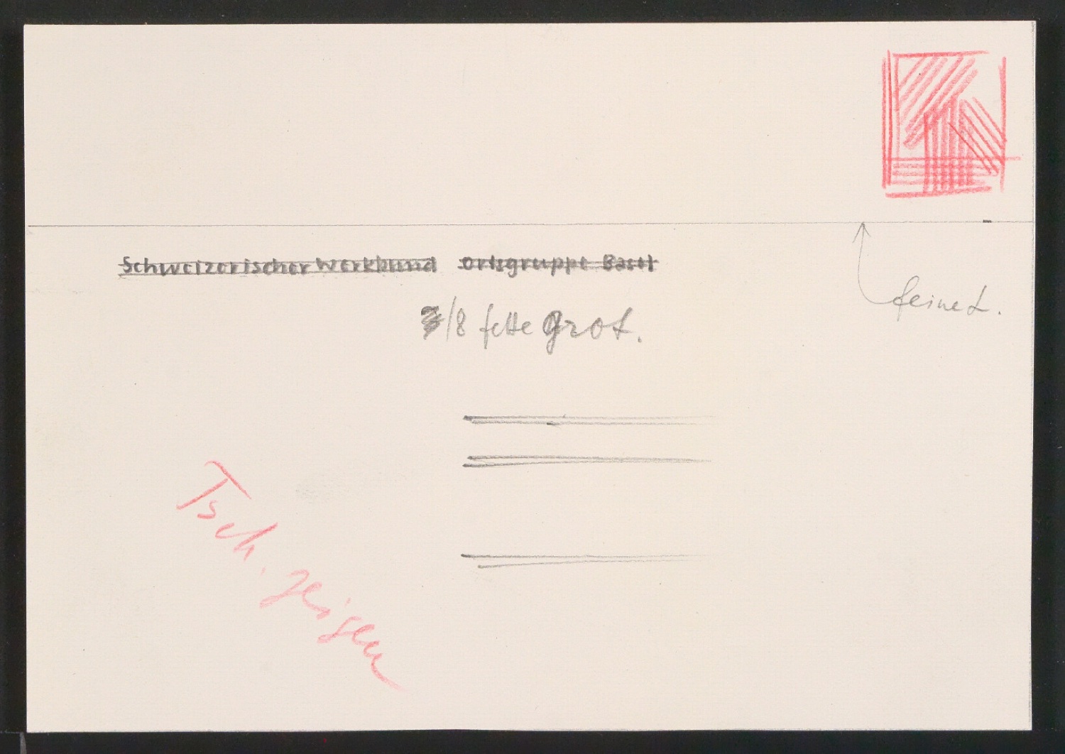 Entwürfe und Probedrucke vom Corporate Design für den Schweizerischen Werkbund, Ortsgruppe Basel — Blatt 7