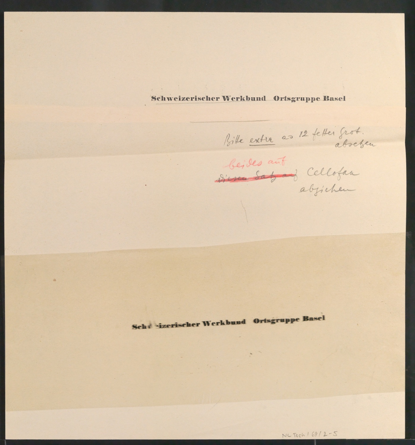 Entwürfe und Probedrucke vom Corporate Design für den Schweizerischen Werkbund, Ortsgruppe Basel — Blatt 9