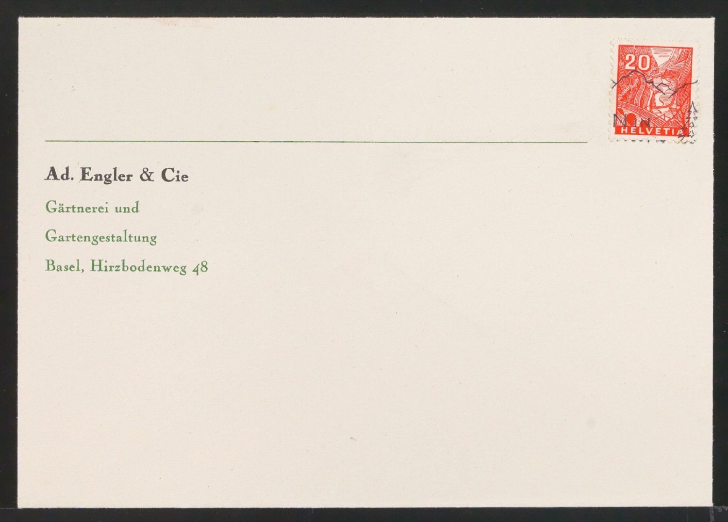 Briefbogen, Rechnungsvordruck und Briefumschläge für  Ad. Engler & Cie — Blatt 1