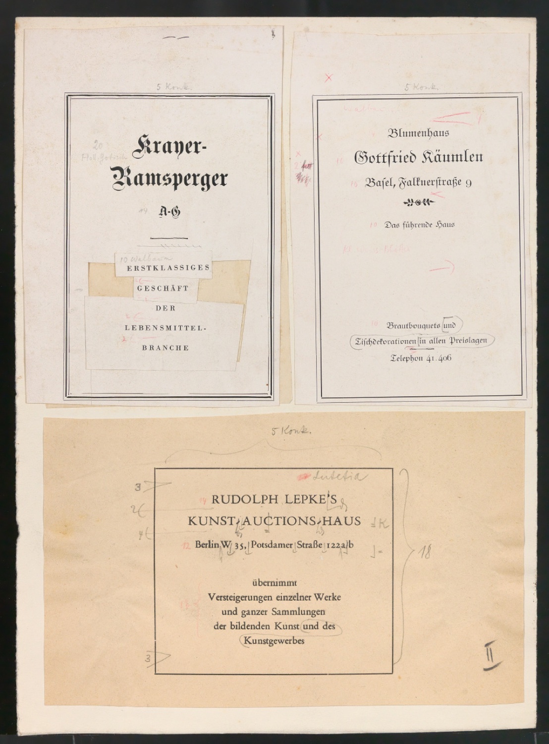 Montierter Entwurf von Illustrationen für Typographische Gestaltung — Blatt 1