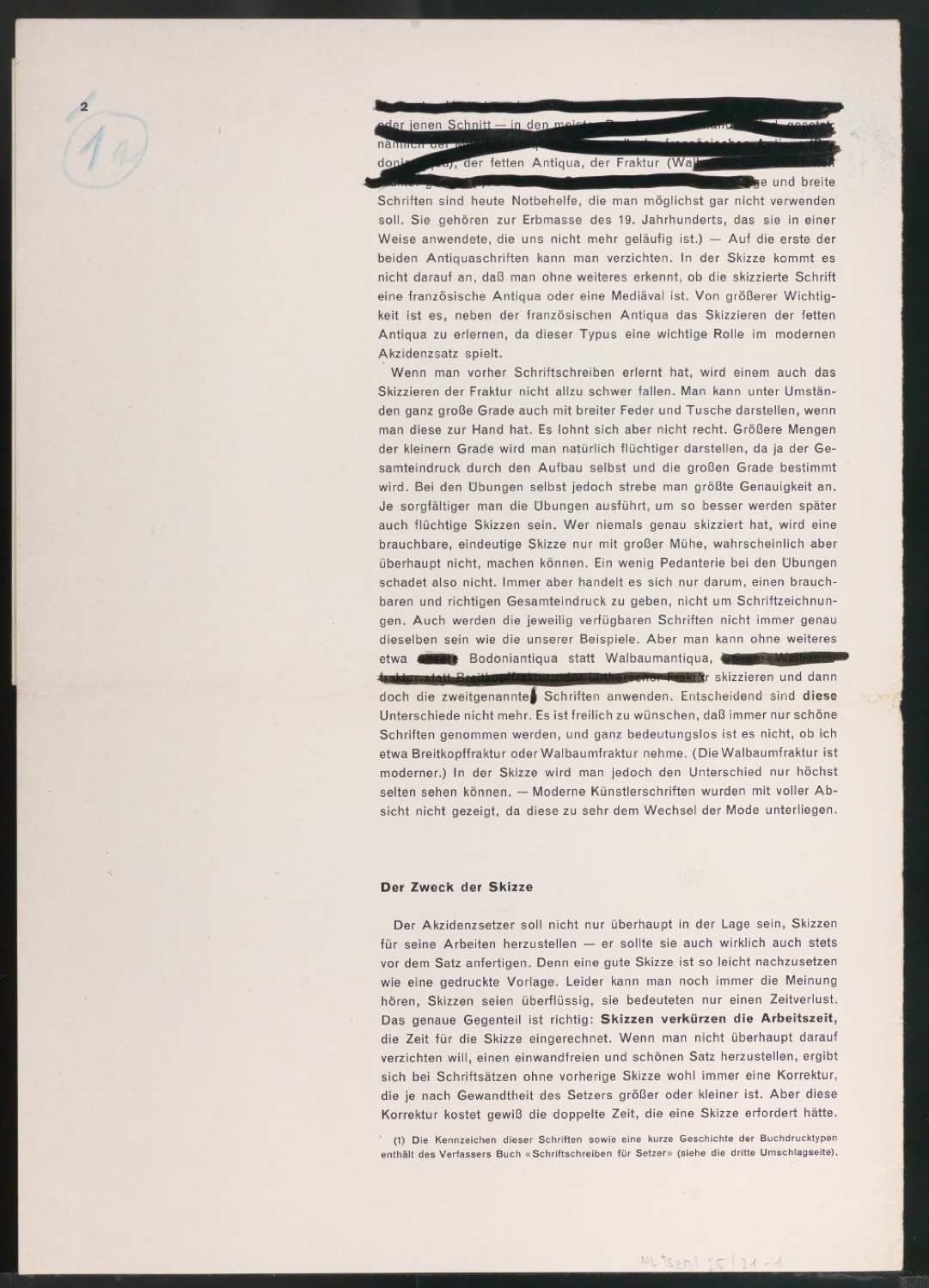 Druckfahne für Typographische Gestaltung — Blatt 2