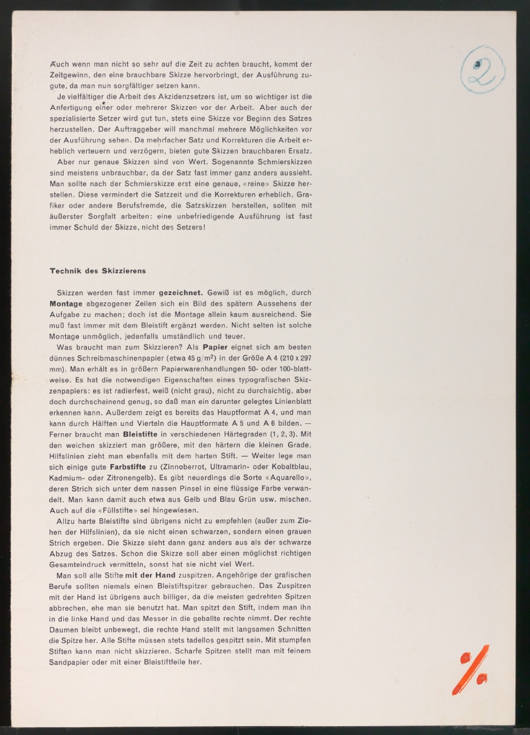 Druckfahne für Typographische Gestaltung — Blatt 3