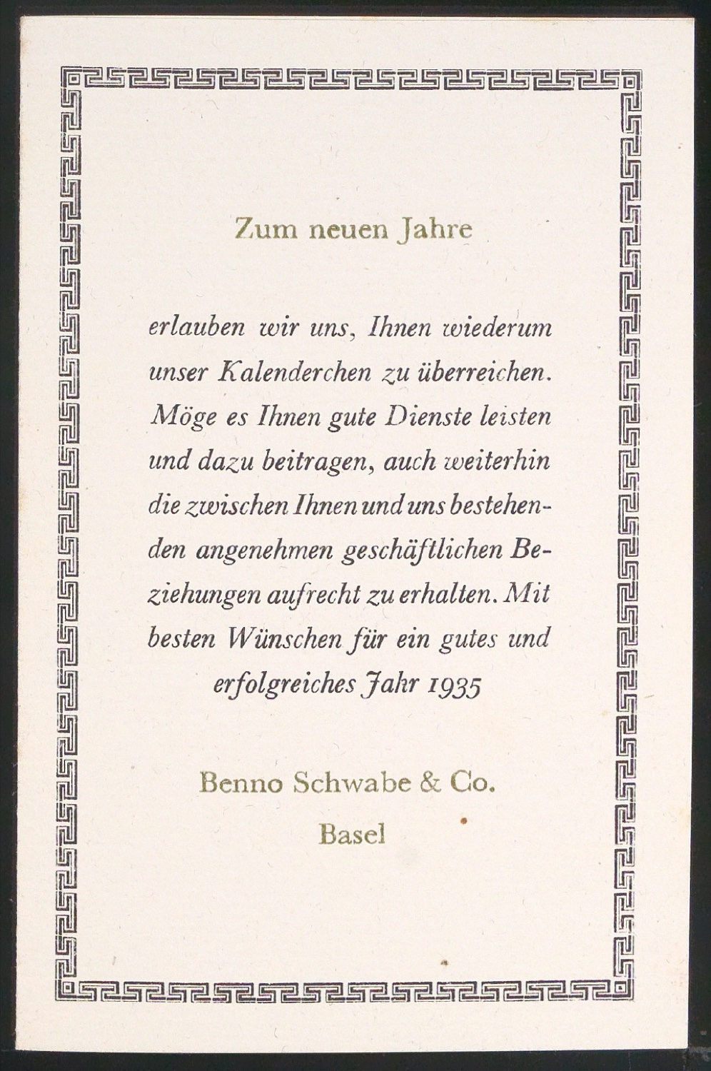 Neujahrswunsch 1935 — Blatt 1