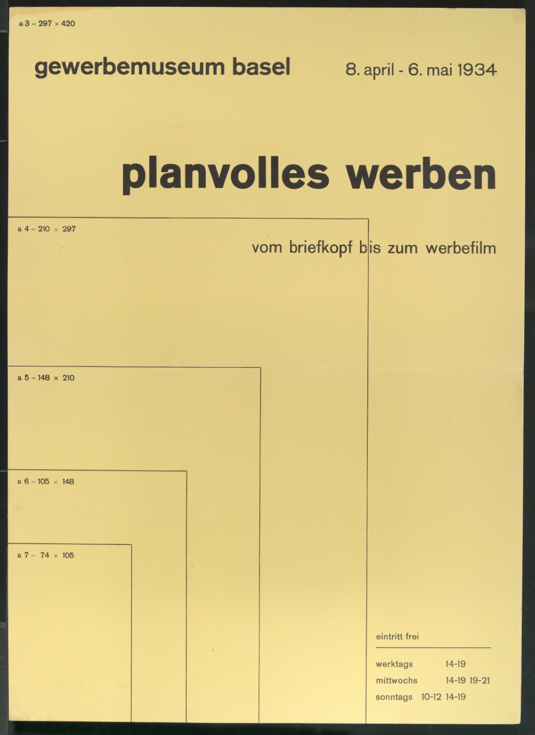 Ausstellungsplakat planvolles werben — Blatt 1