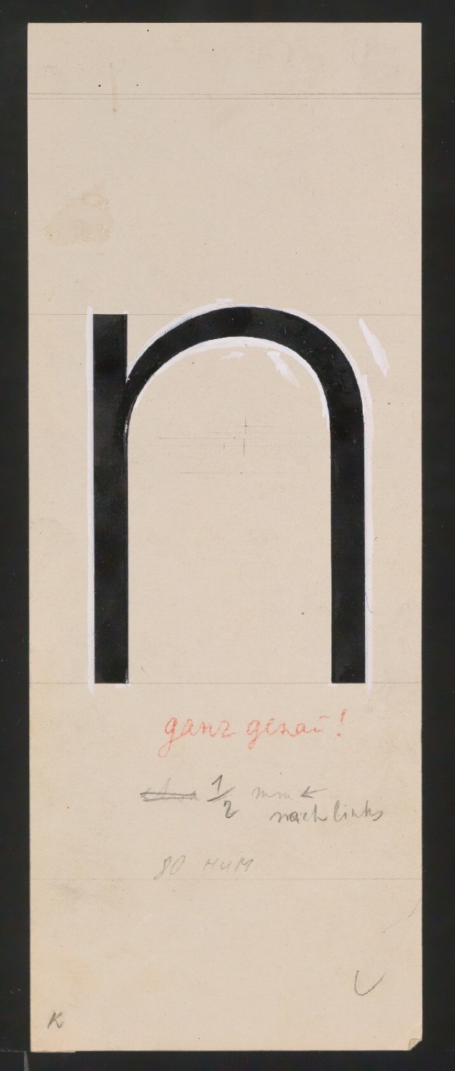 Entwurfszeichnungen Uhertype Magere Grotesk — Blatt 5