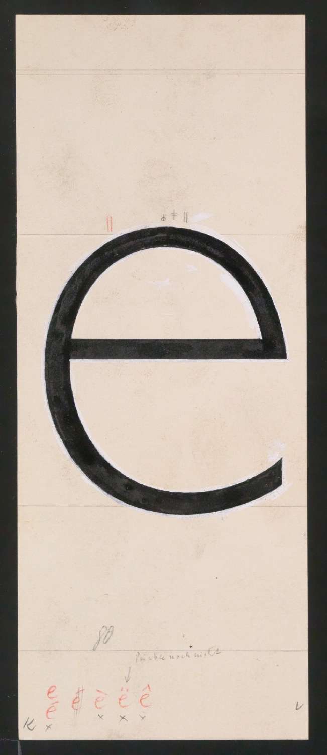 Entwurfszeichnungen Uhertype Magere Grotesk — Blatt 7