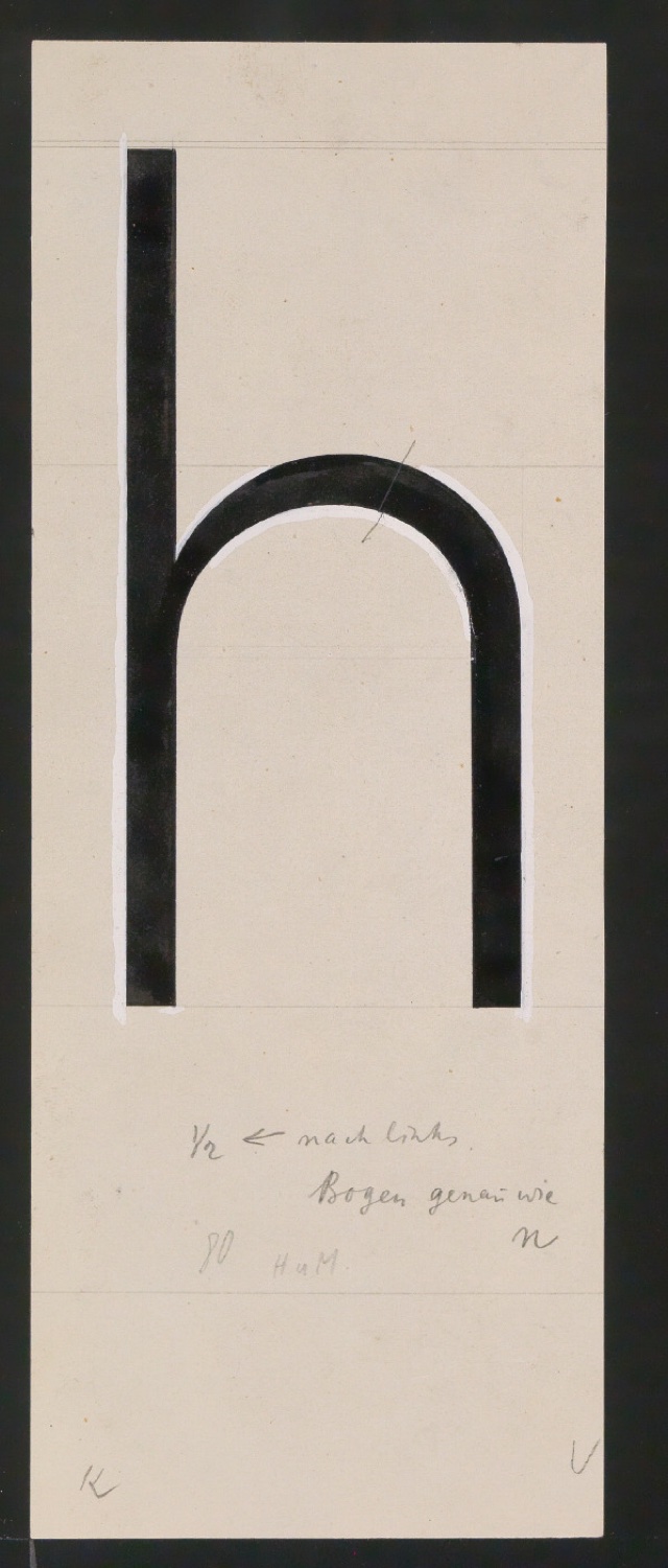 Entwurfszeichnungen Uhertype Magere Grotesk — Blatt 13