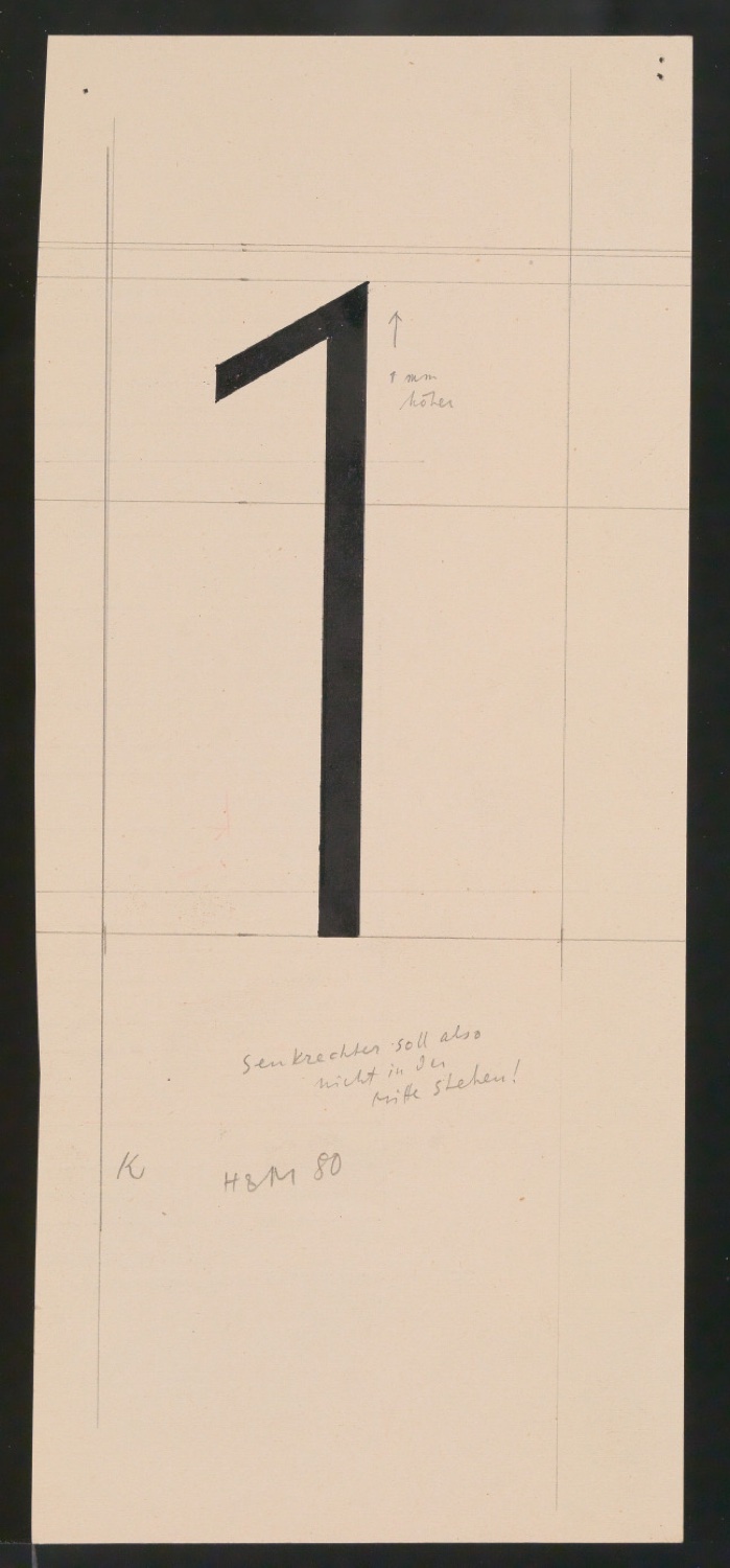 Entwurfszeichnungen Uhertype Magere Grotesk — Blatt 33
