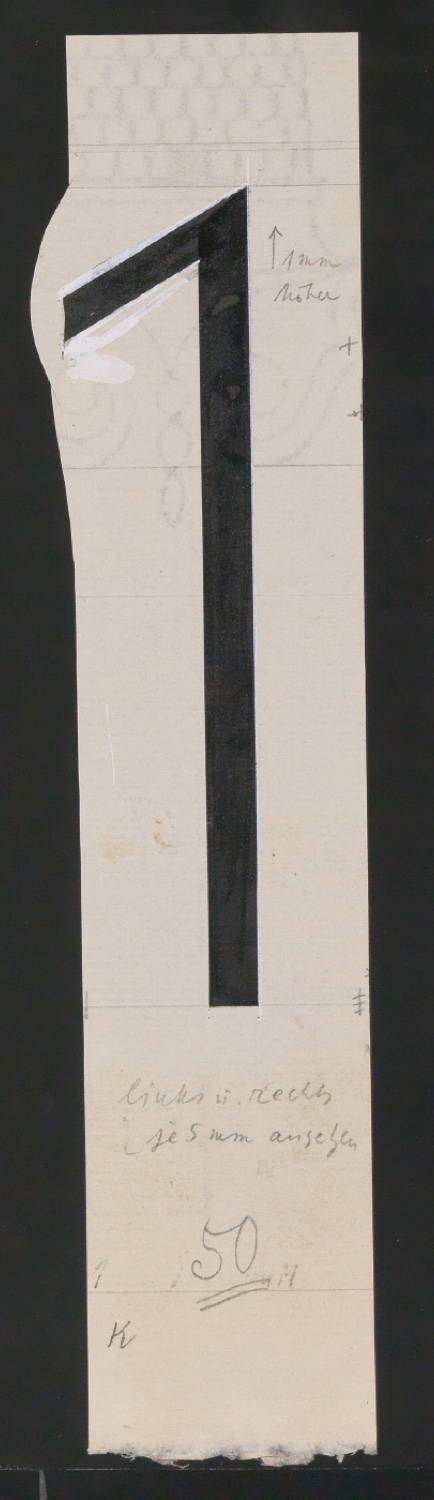 Entwurfszeichnungen Uhertype Magere Grotesk — Blatt 45