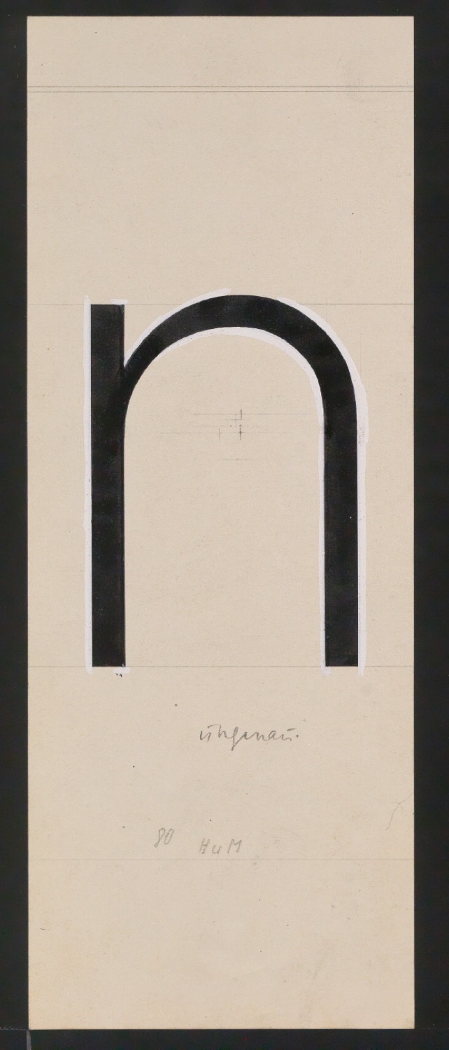 Entwurfszeichnungen Uhertype Magere Grotesk — Blatt 49