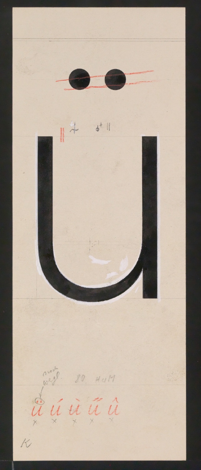 Entwurfszeichnungen Uhertype Magere Grotesk — Blatt 51