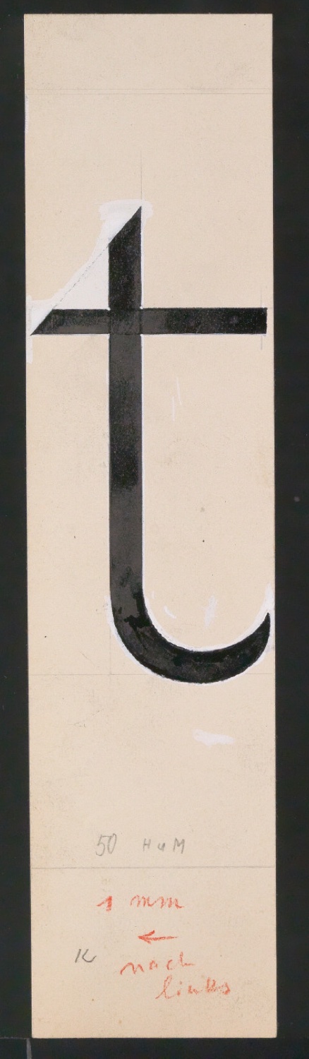 Entwurfszeichnungen Uhertype Magere Grotesk — Blatt 53