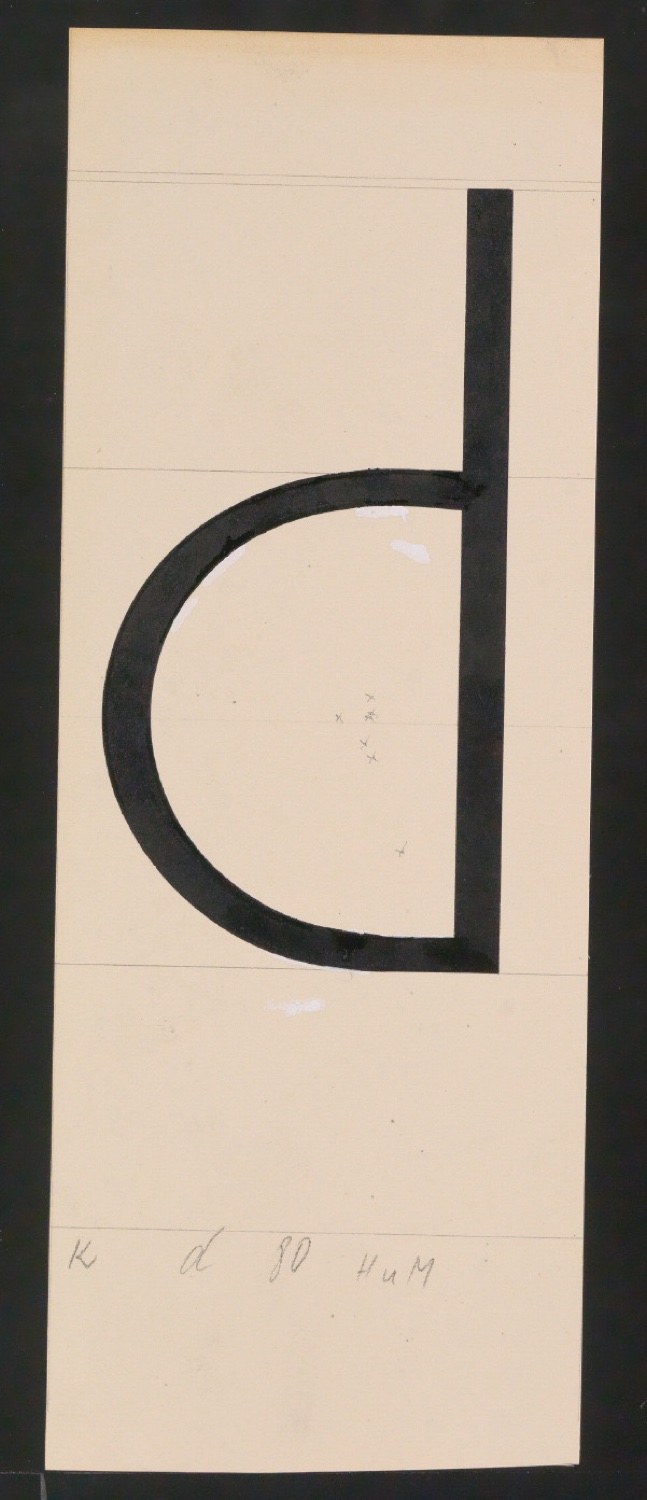 Entwurfszeichnungen Uhertype Magere Grotesk — Blatt 63