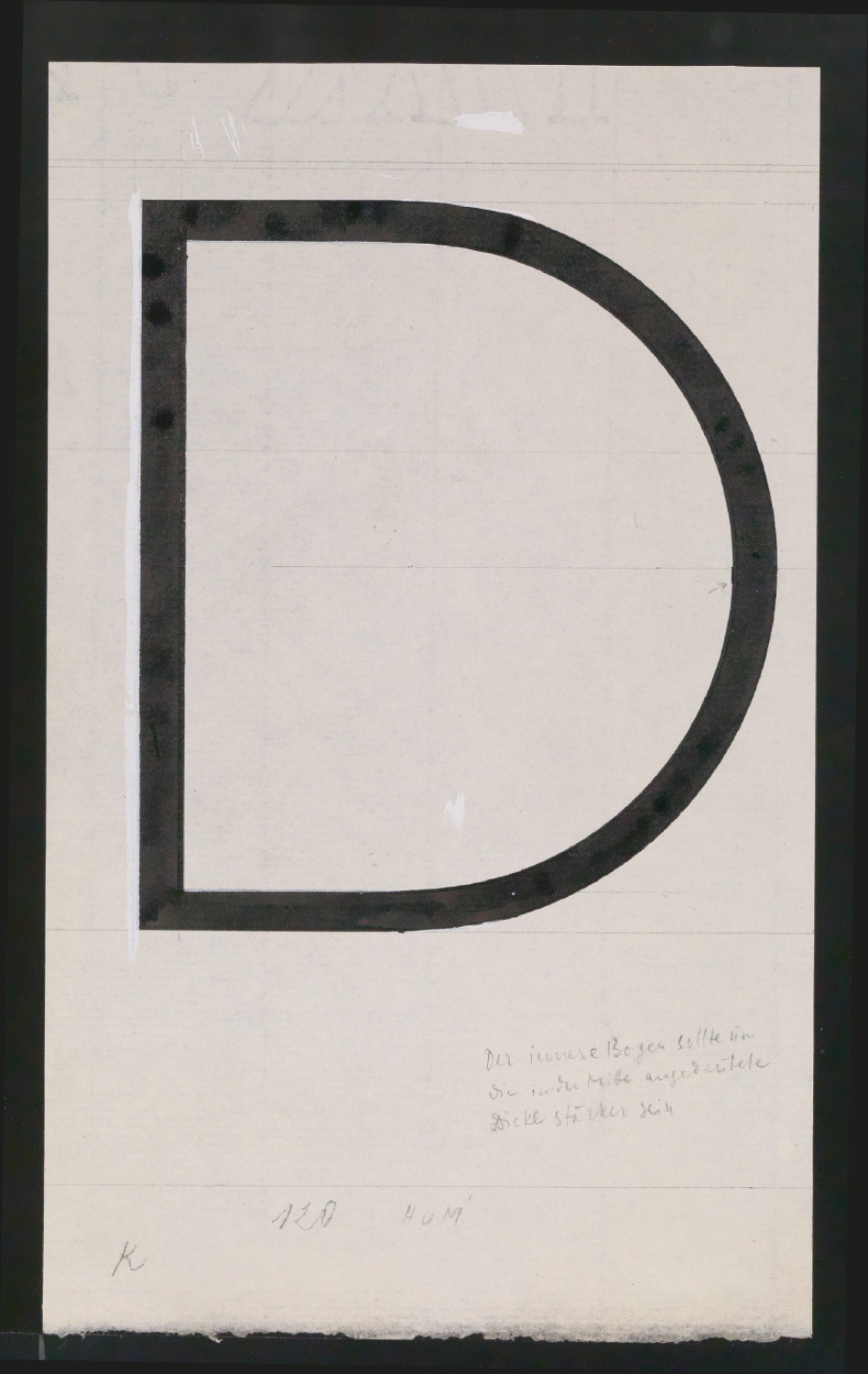 Entwurfszeichnungen Uhertype Magere Grotesk — Blatt 67