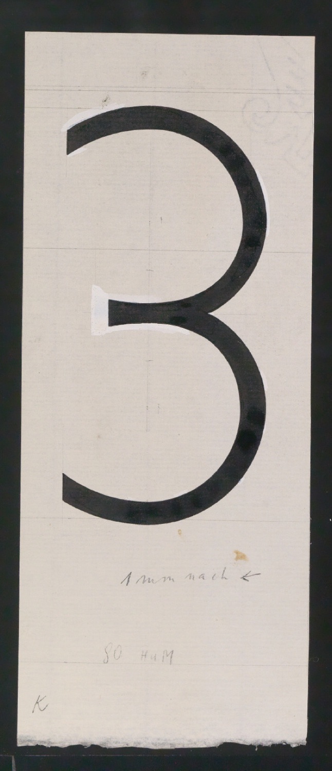 Entwurfszeichnungen Uhertype Magere Grotesk — Blatt 71