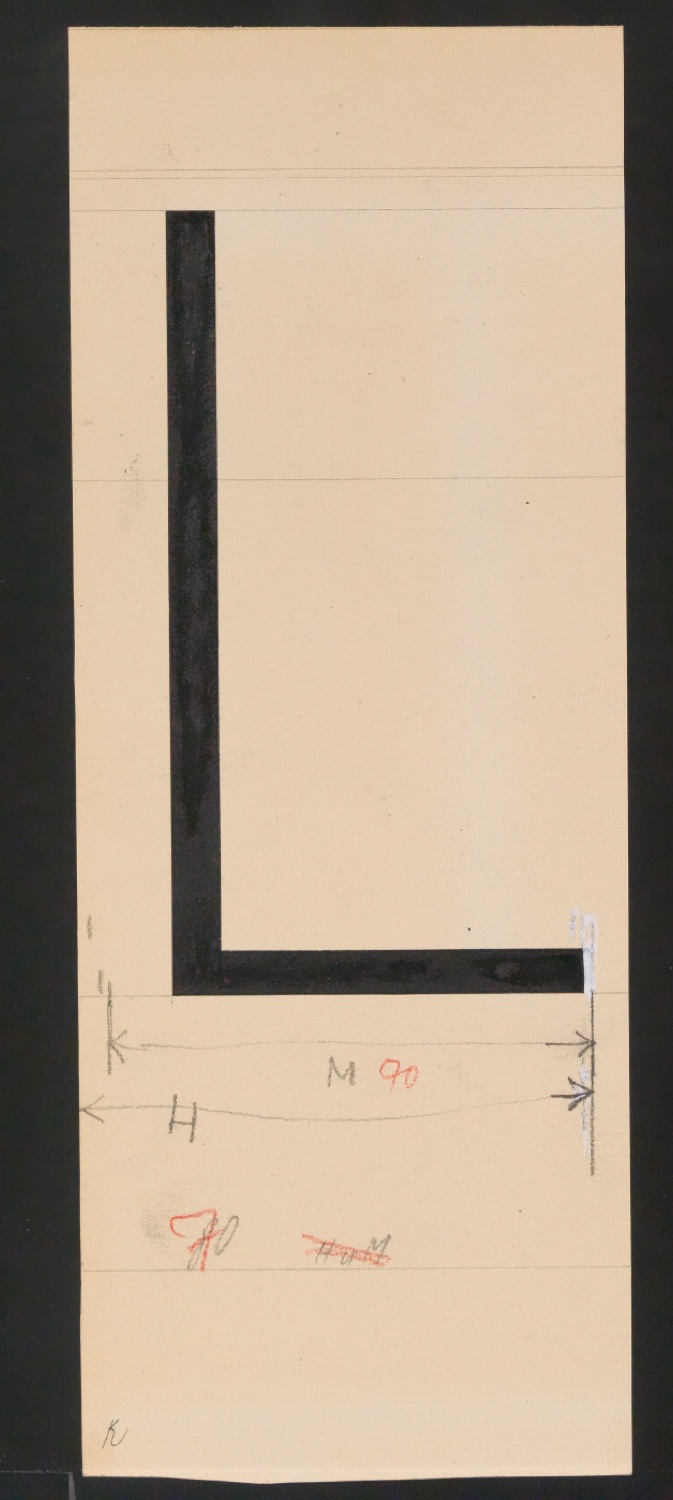Entwurfszeichnungen Uhertype Magere Grotesk — Blatt 81