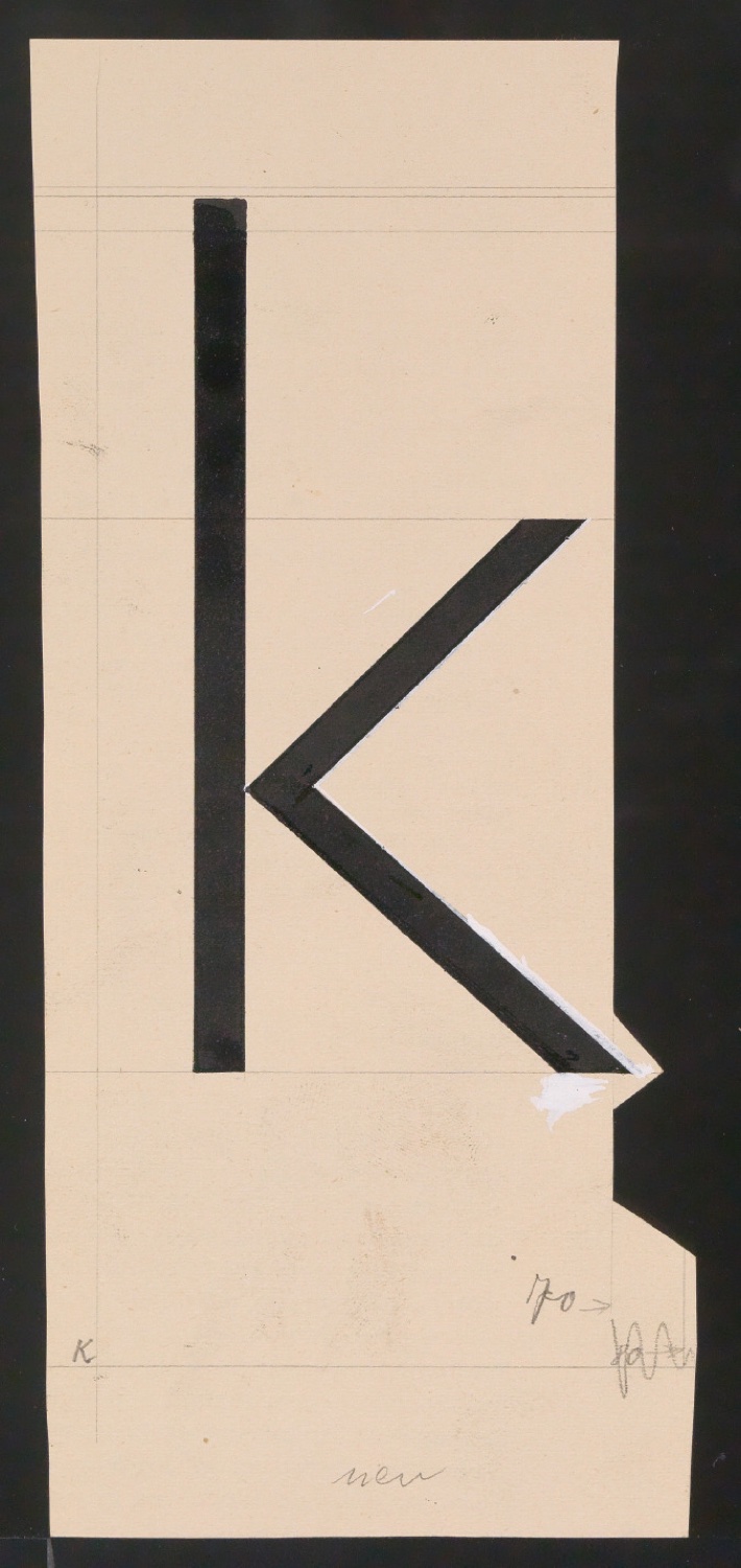 Entwurfszeichnungen Uhertype Magere Grotesk — Blatt 91