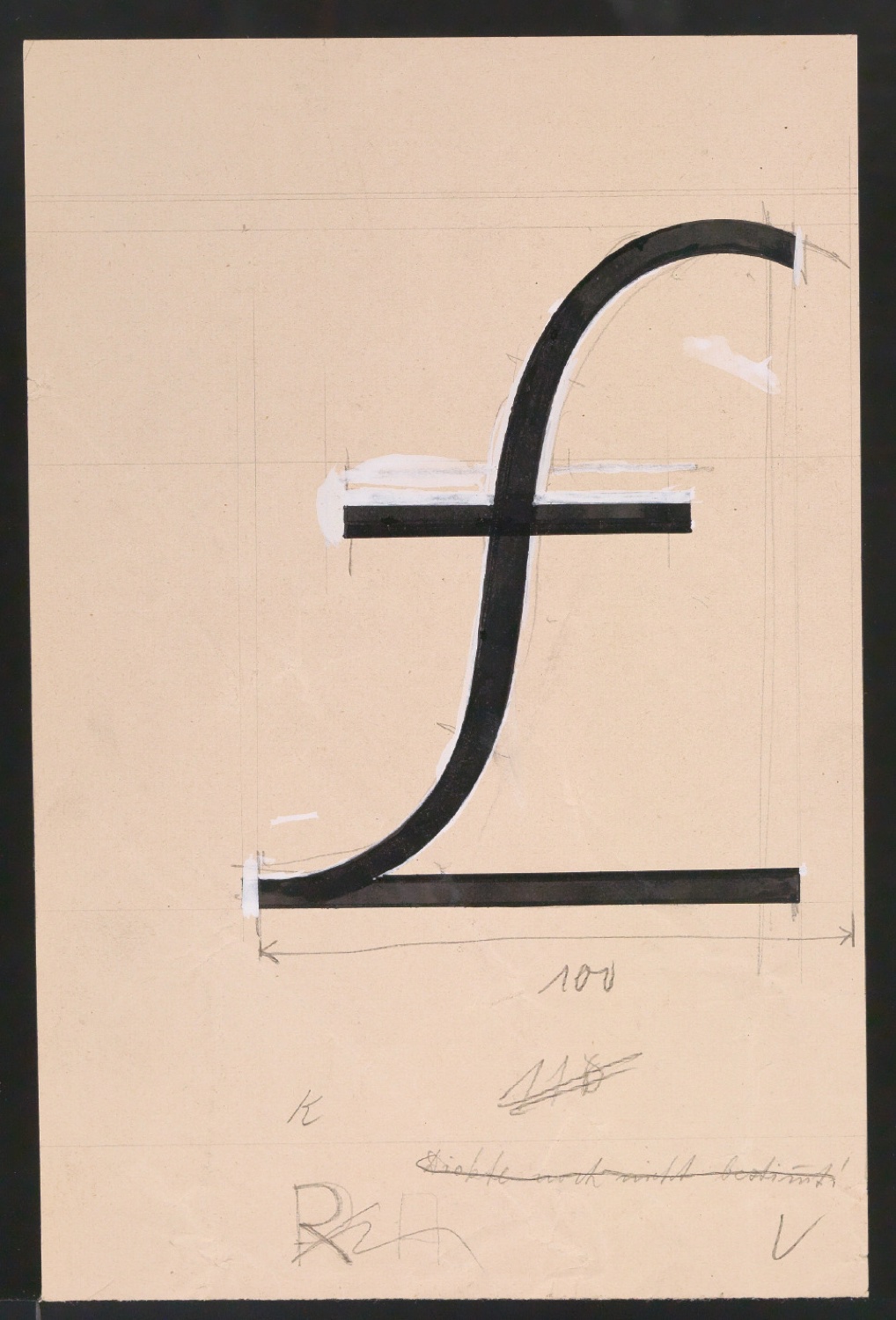 Entwurfszeichnungen Uhertype Magere Grotesk — Blatt 115