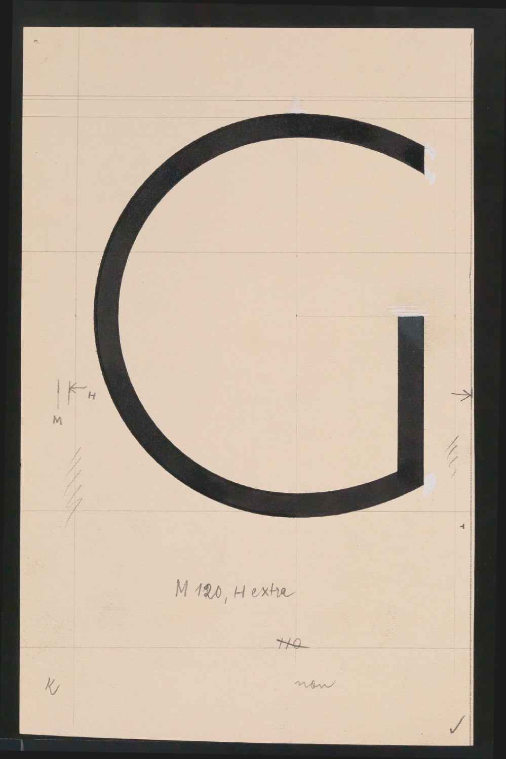 Entwurfszeichnungen Uhertype Magere Grotesk — Blatt 133