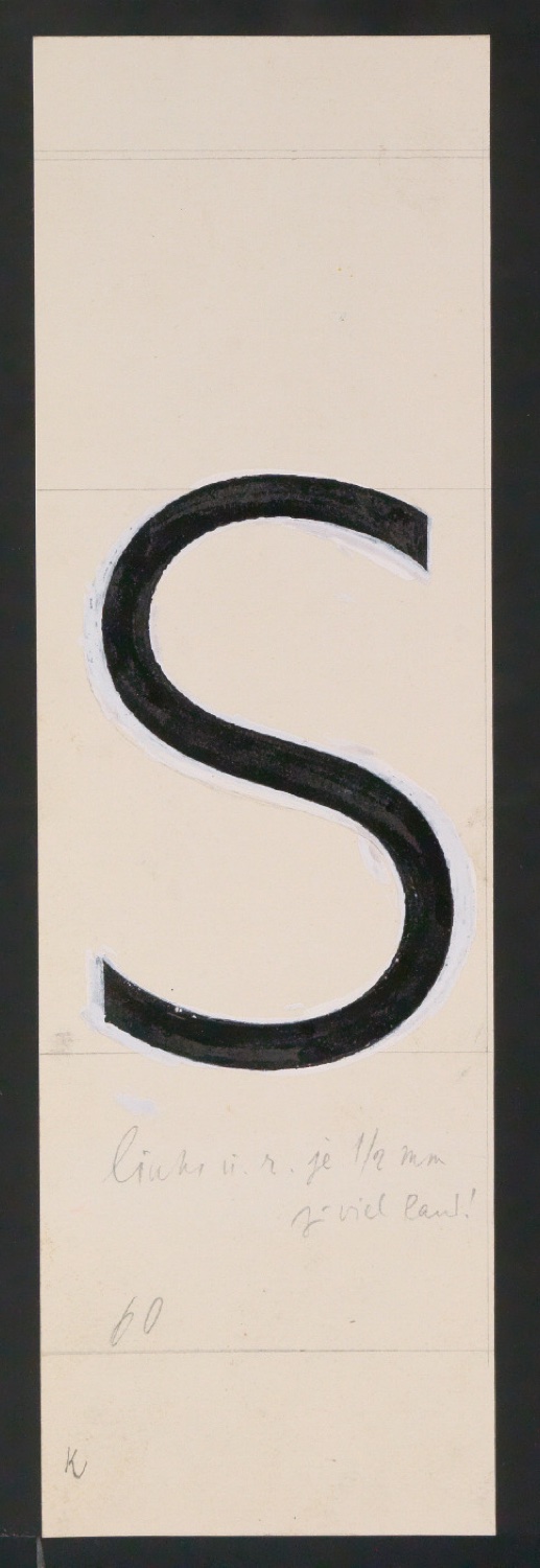 Entwurfszeichnungen Uhertype Magere Grotesk — Blatt 143