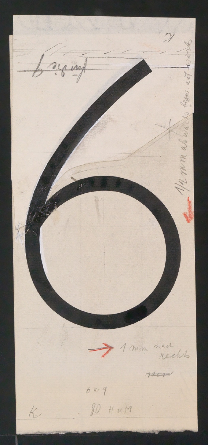 Entwurfszeichnungen Uhertype Magere Grotesk — Blatt 159