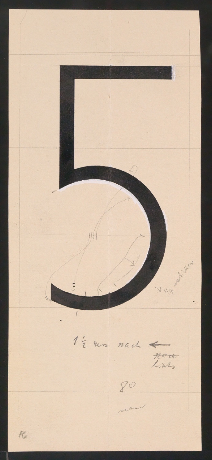 Entwurfszeichnungen Uhertype Magere Grotesk — Blatt 167