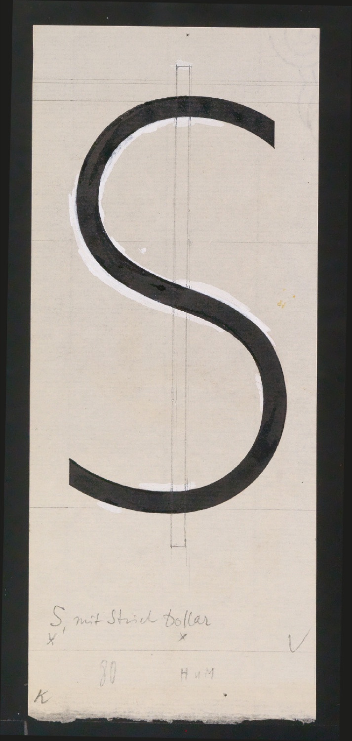 Entwurfszeichnungen Uhertype Magere Grotesk — Blatt 177
