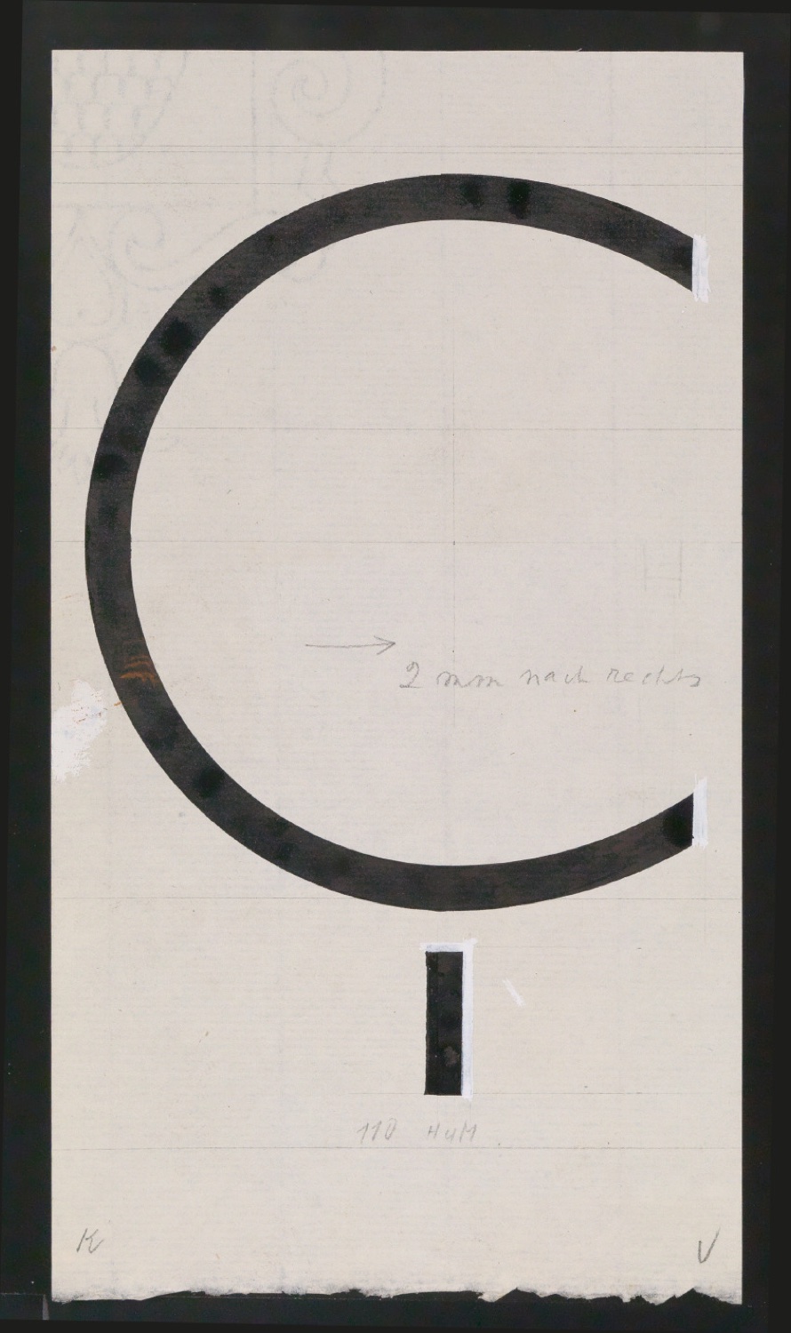 Entwurfszeichnungen Uhertype Magere Grotesk — Blatt 181