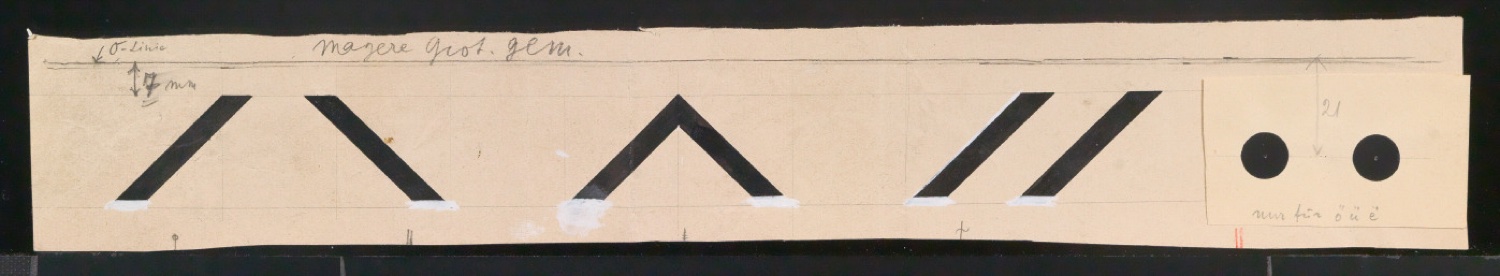 Entwurfszeichnungen Uhertype Magere Grotesk — Blatt 183