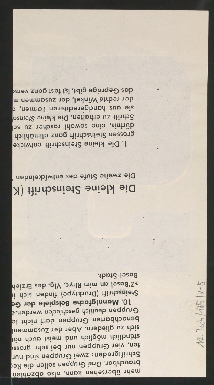 Entwurfszeichnungen Uhertype Fette Ramses — Blatt 10